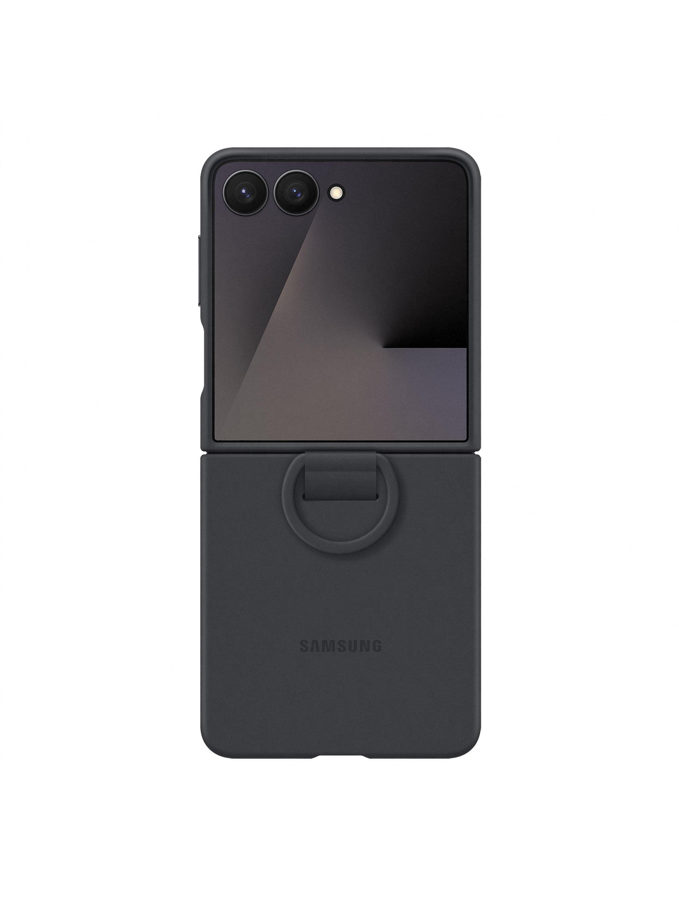 Samsung silicone case with ring for Galaxy Z Flip7 black (British brand)