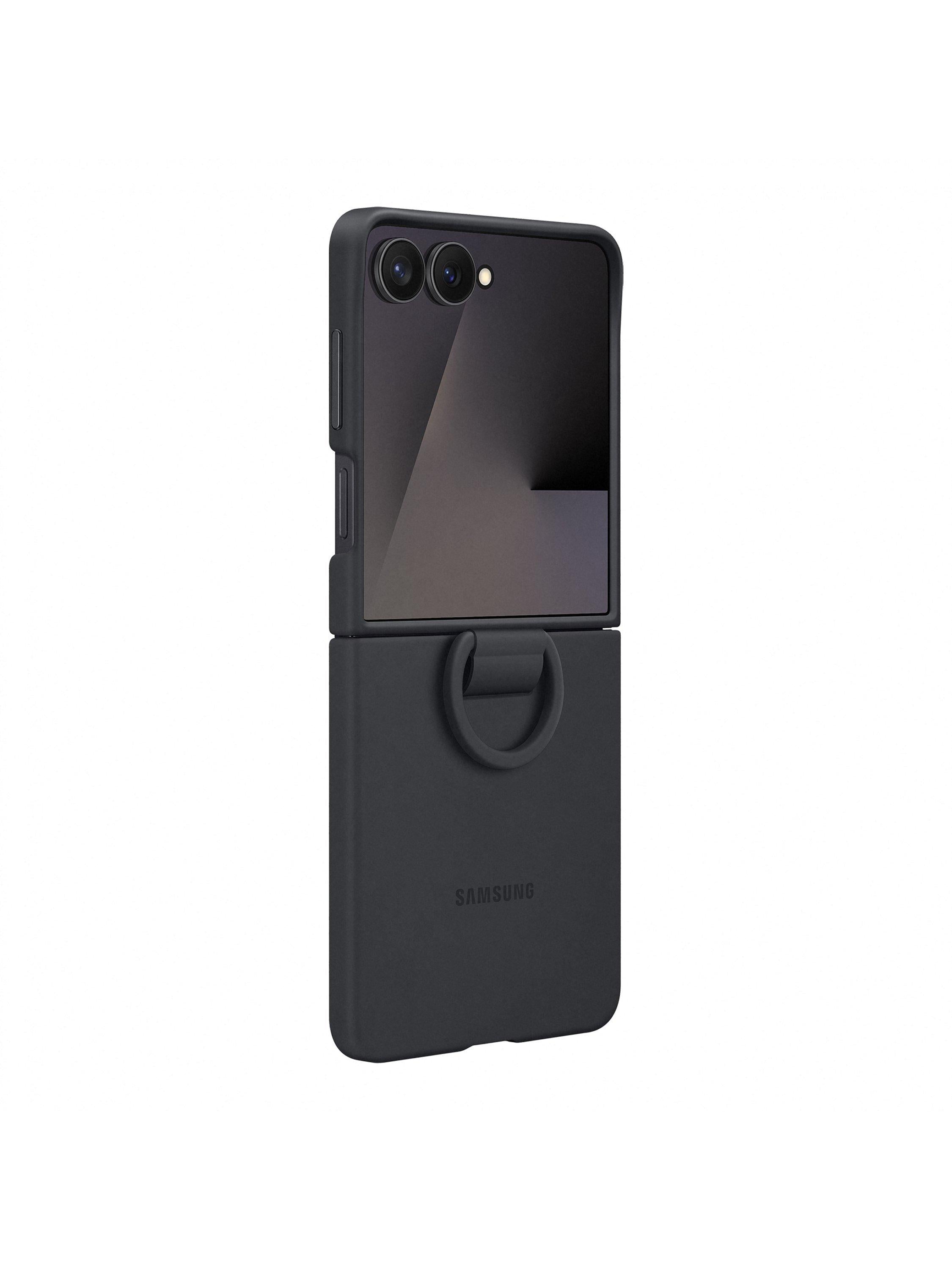 Samsung silicone case with ring for Galaxy Z Flip7 black (British brand)