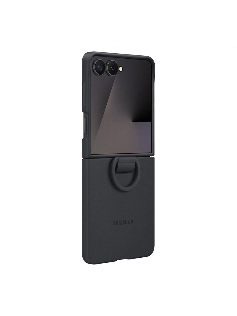 Samsung silicone case with ring for Galaxy Z Flip7 black (British brand)
