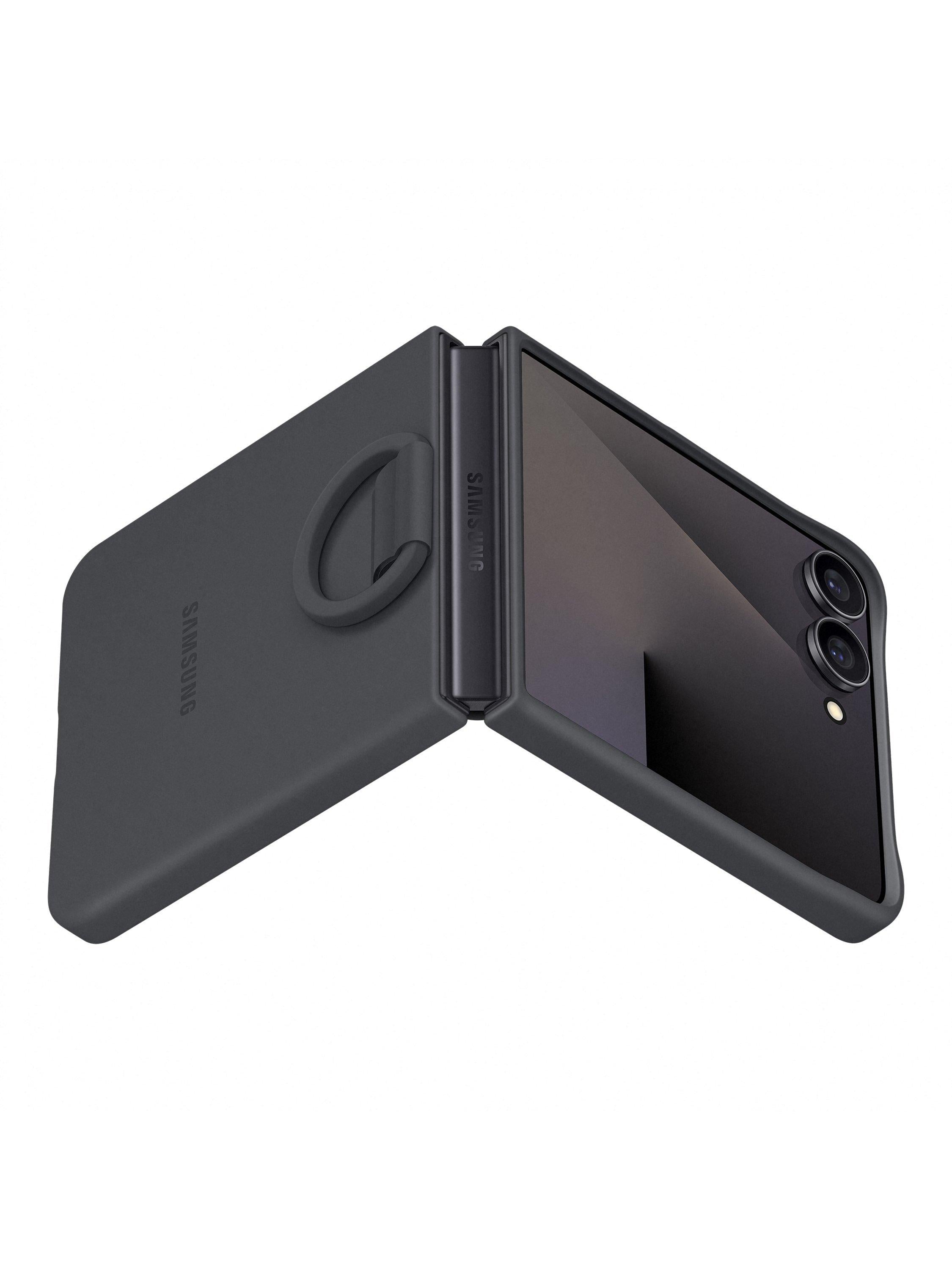 Samsung silicone case with ring for Galaxy Z Flip7 black (British brand)