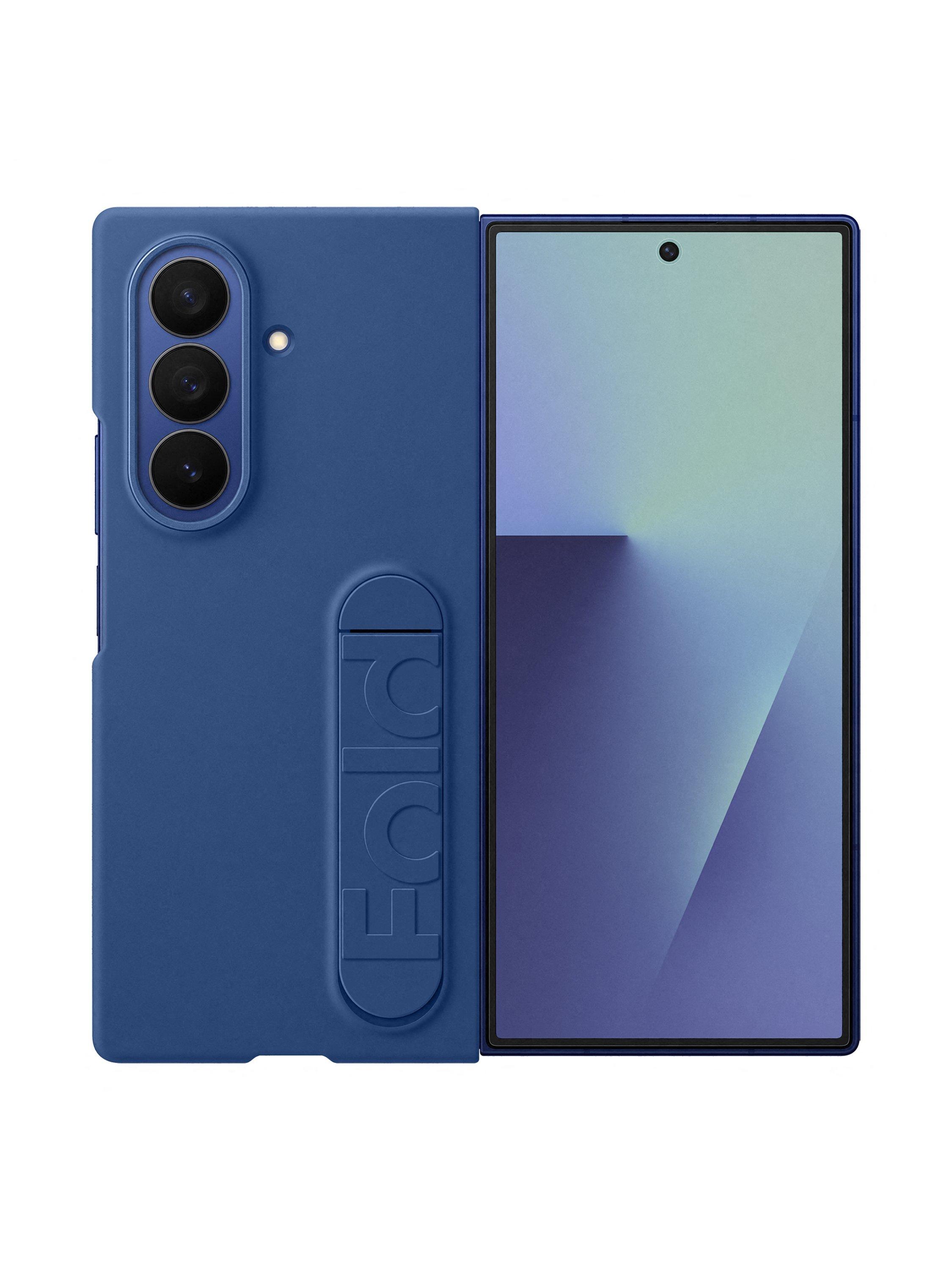 Samsung silicone grip case with stand for Galaxy Z Fold7 blue, UK version