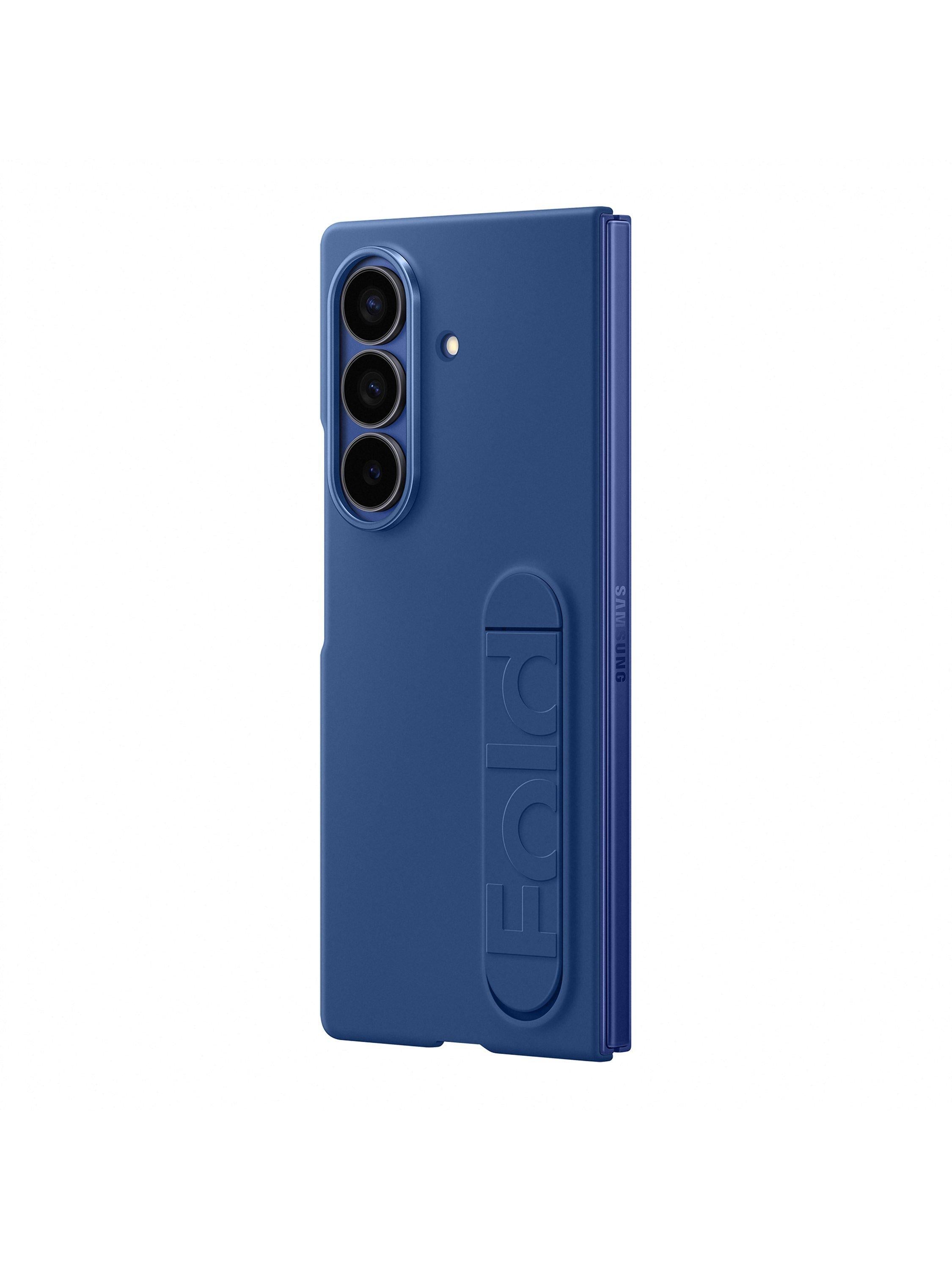 Samsung silicone grip case with stand for Galaxy Z Fold7 blue, UK version