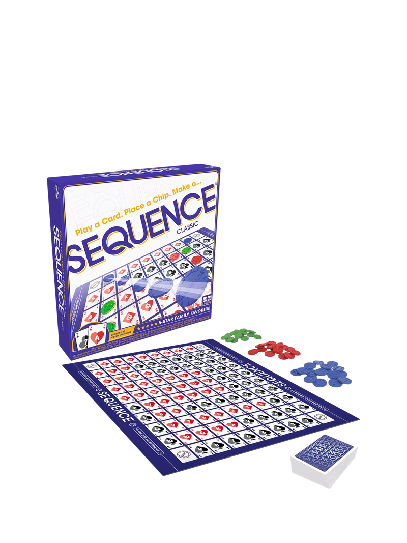 Goliath Sequence board game with chips and cards, UK version