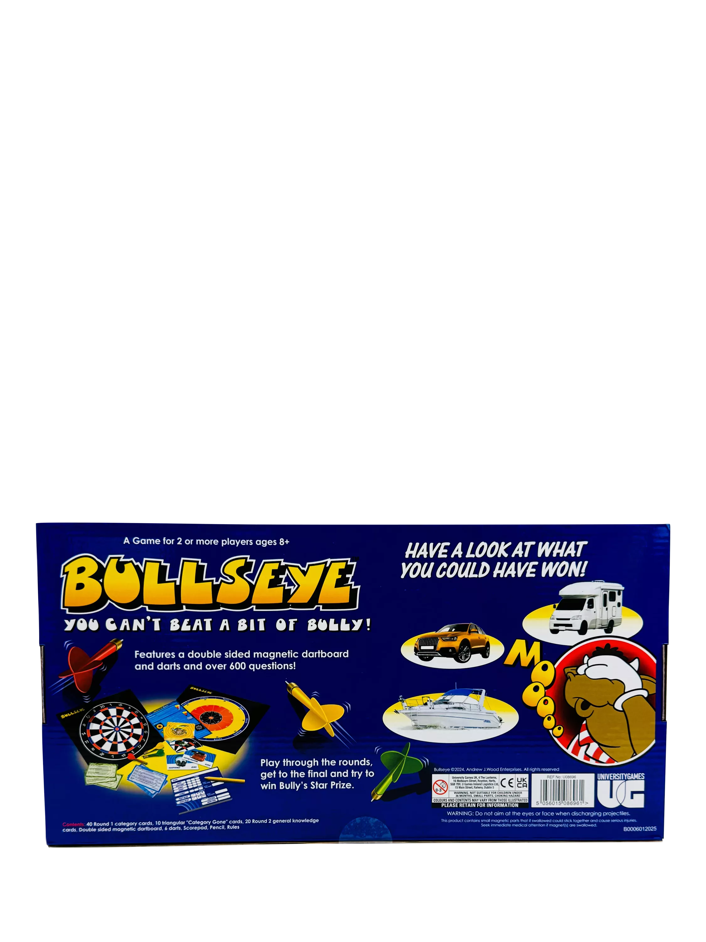 University Games Bullseye board game with magnetic darts - British product