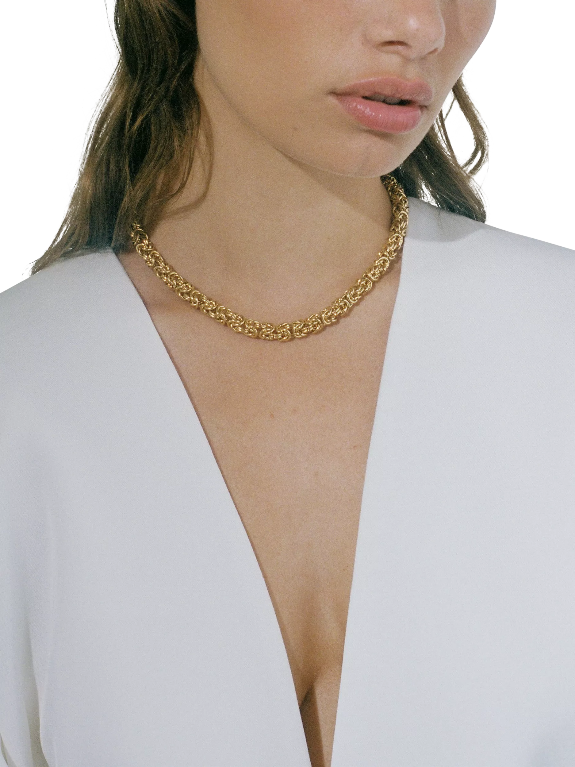 Shyla Cinque layered necklace gold plated brass - British product