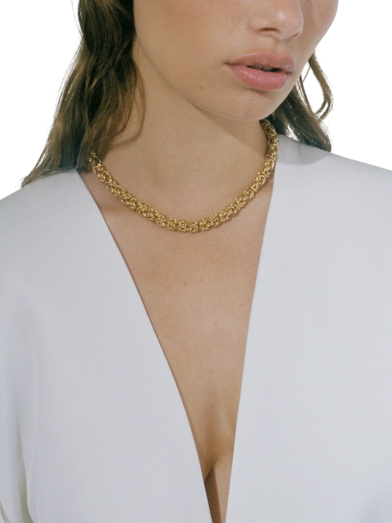 Shyla Cinque layered necklace gold plated brass - British product