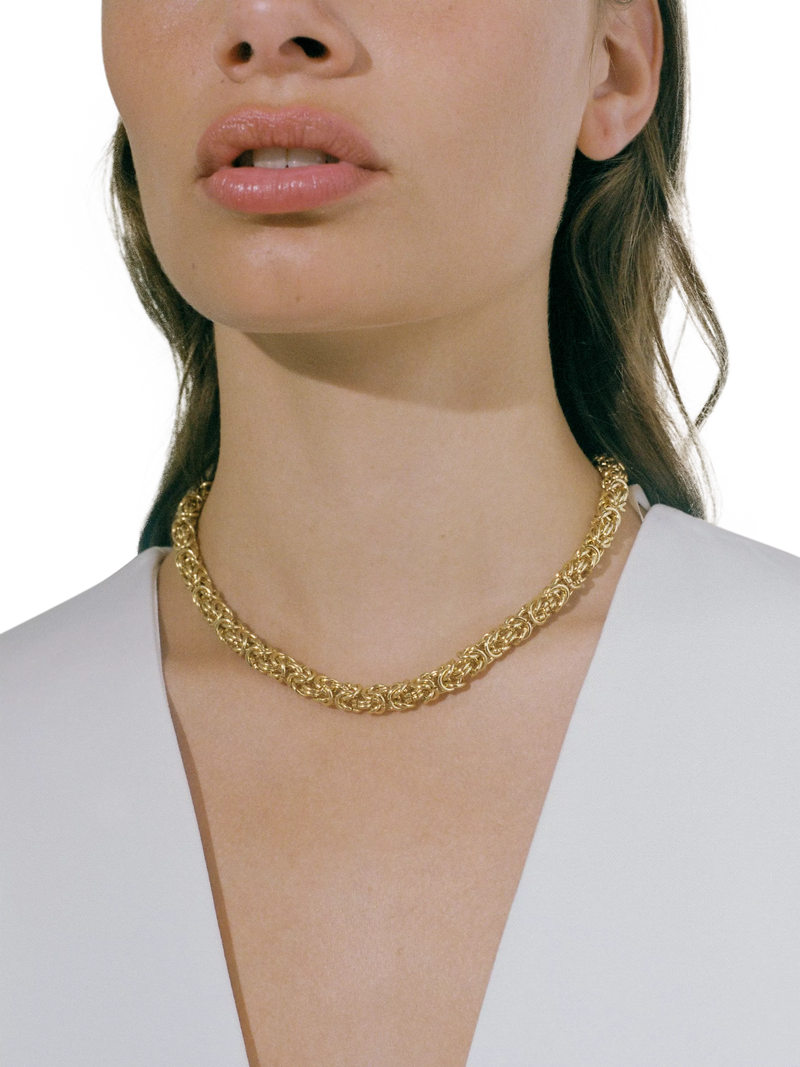 Shyla Cinque layered necklace gold plated brass - British product