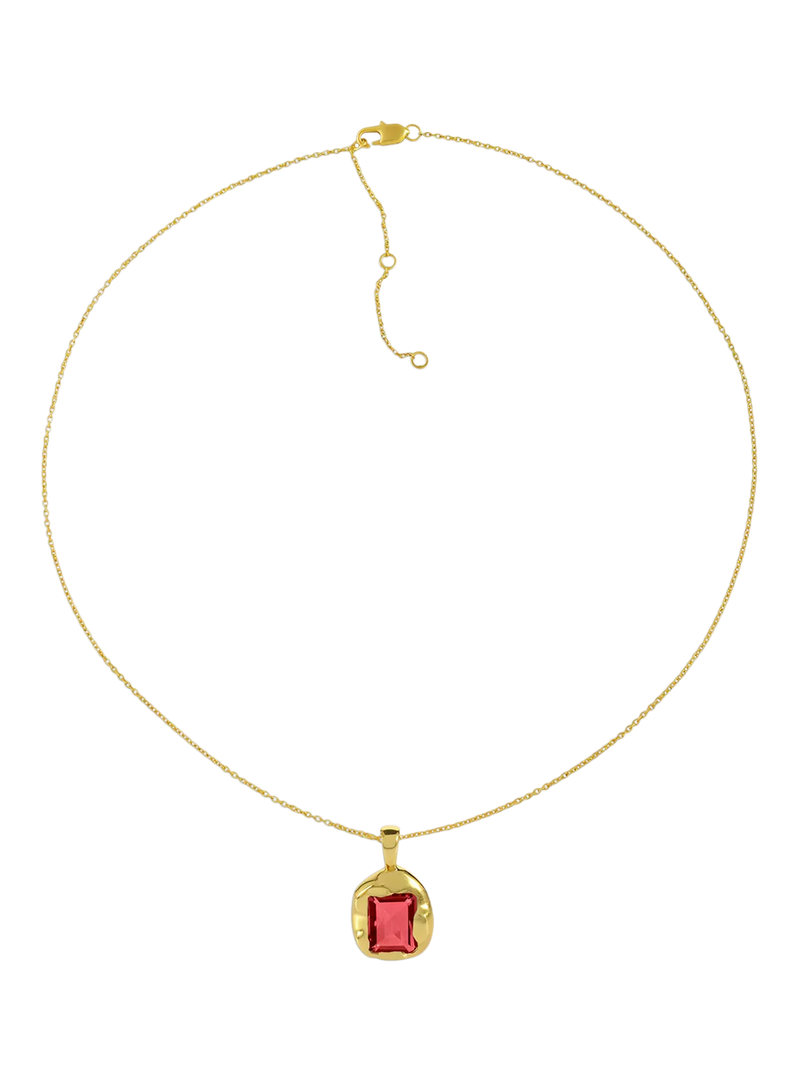 Shyla Medina Square Crystal Pendant Necklace 20 Inch