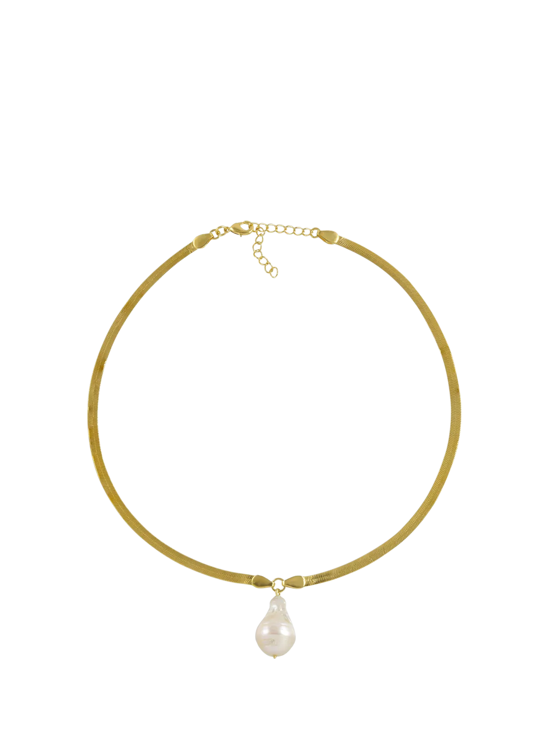 Shyla Gold Plated Serpentine Pearl Necklace, imported from the UK