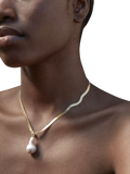 Shyla Gold Plated Serpentine Pearl Necklace, imported from the UK