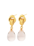 Shyla chunky knot drop earrings gold plated glass stone (British brand)
