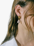 Shyla chunky knot drop earrings gold plated glass stone (British brand)
