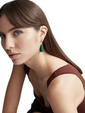 Shyla oval glass drop earrings gold plated - British product