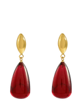 Shyla Corine Oval Ruby drop earrings in gold (British brand)