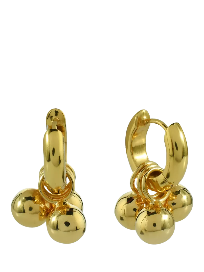 Shyla beaded hoop earrings gold - British product