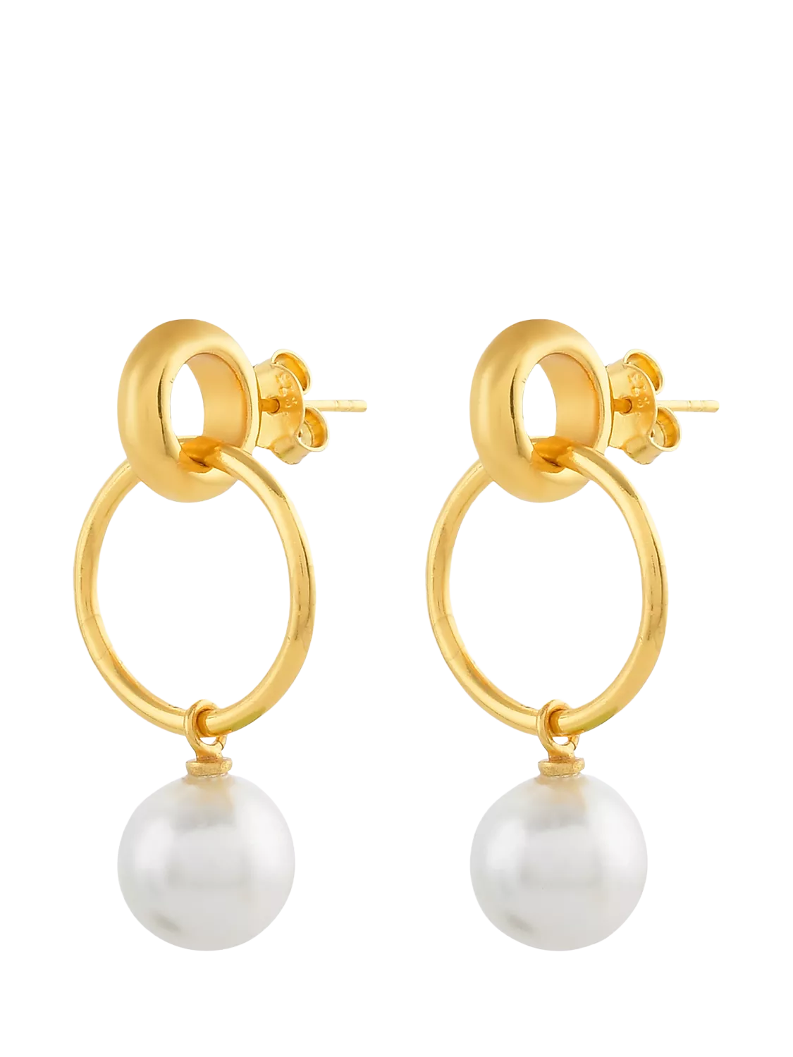 Shyla Layla pearl hoop earrings in gold - British product