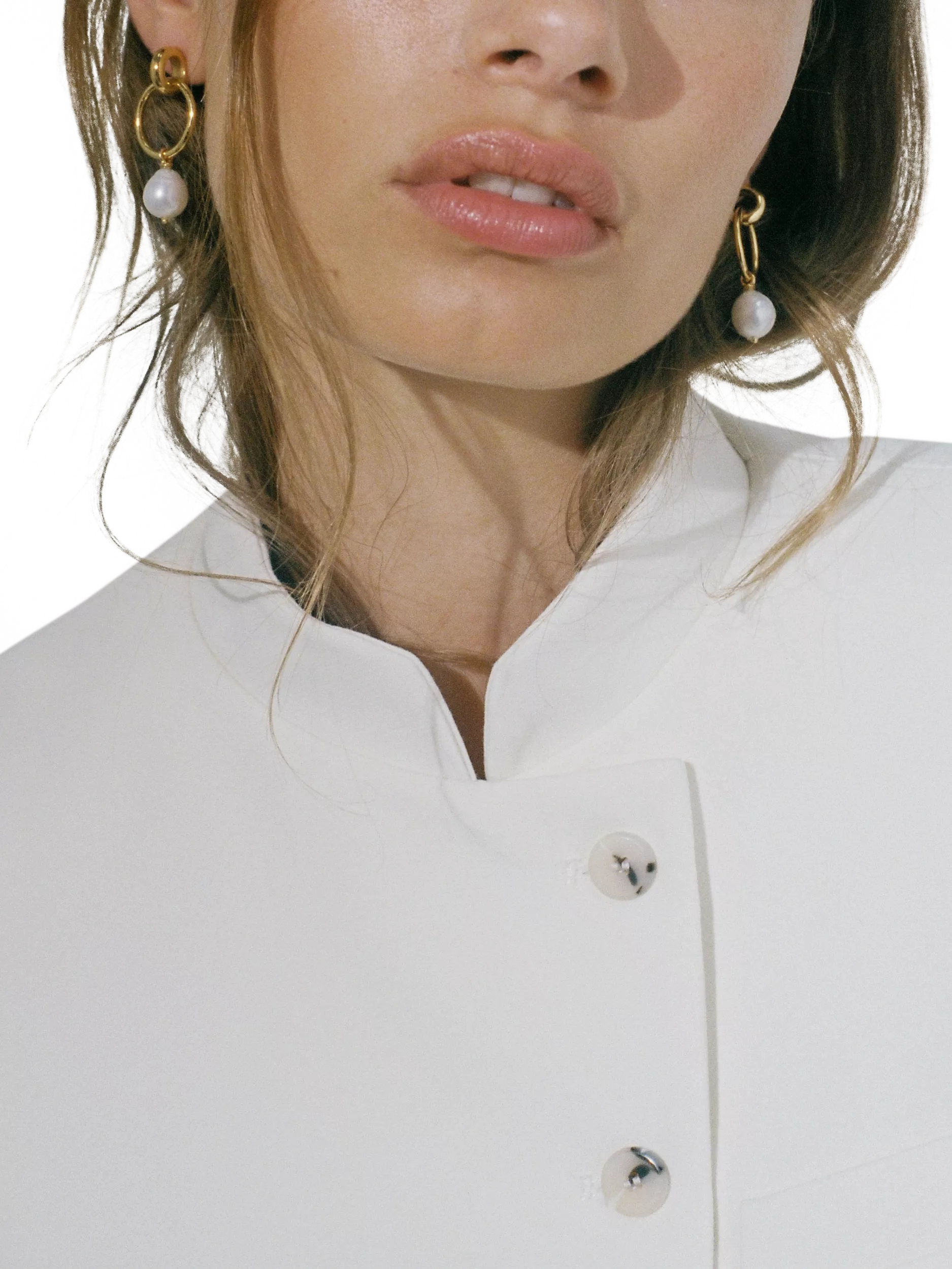 Shyla Layla pearl hoop earrings in gold - British product