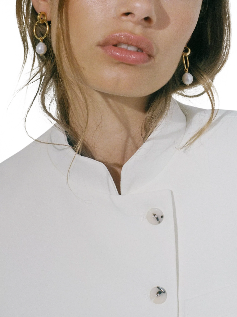 Shyla Layla pearl hoop earrings in gold - British product