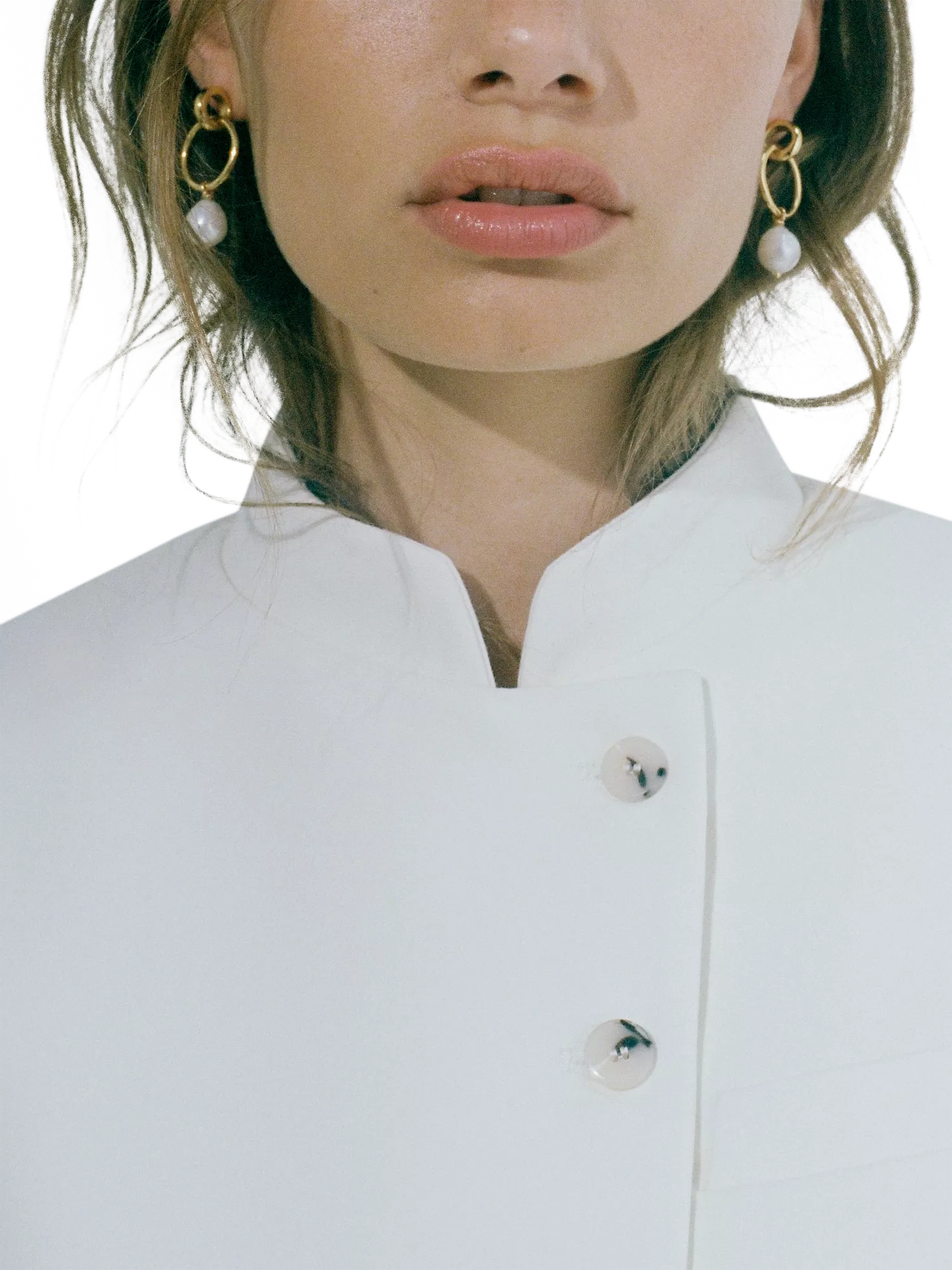 Shyla Layla pearl hoop earrings in gold - British product