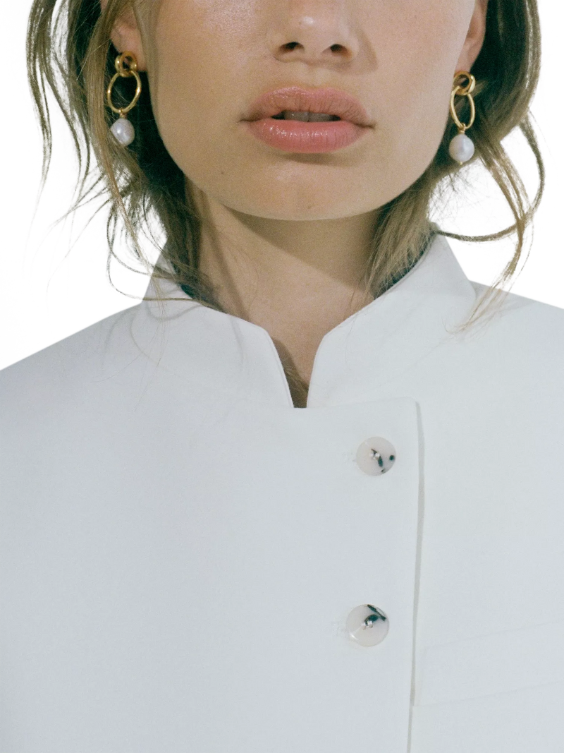 Shyla Layla pearl hoop earrings in gold - British product