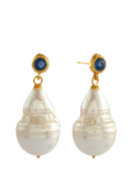 Shyla pearl drop earrings gold plated baroque pearl (British brand)