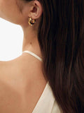Shyla Lua blue crystal pearl hoop earrings gold plated, imported from the UK