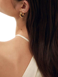 Shyla Lua blue crystal pearl hoop earrings gold plated, imported from the UK