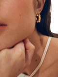 Shyla Lua blue crystal pearl hoop earrings gold plated, imported from the UK