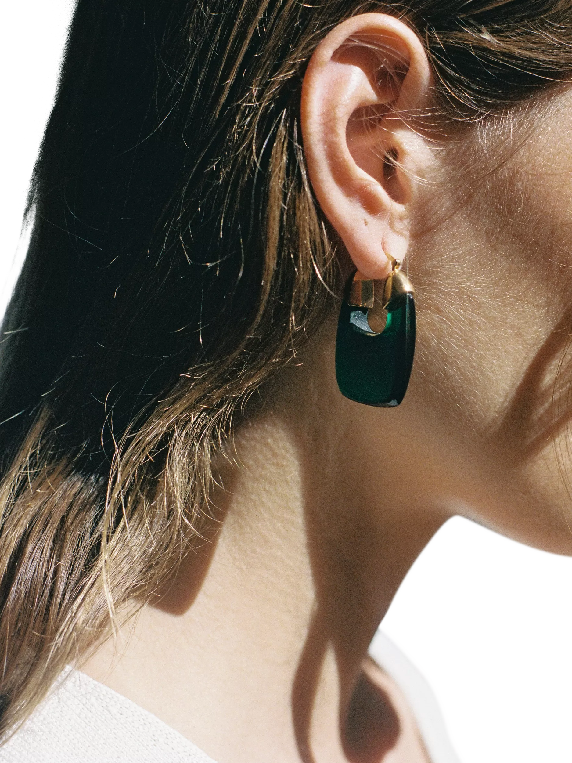Shyla Rafelli Glass Hoop Earrings gold, UK version