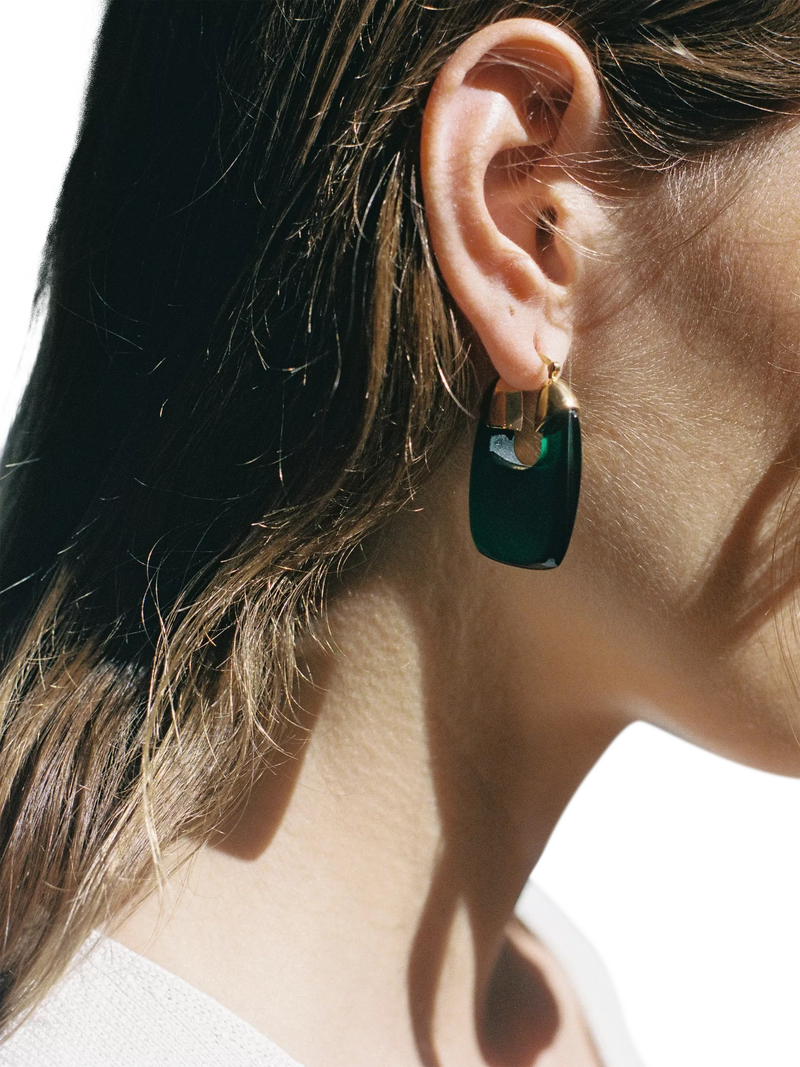 Shyla Rafelli Glass Hoop Earrings gold, UK version