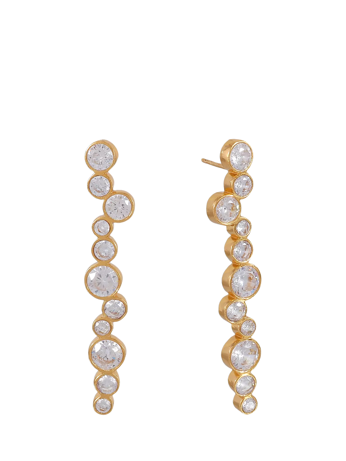 Shyla tier crystal drop earrings clear, imported from the UK