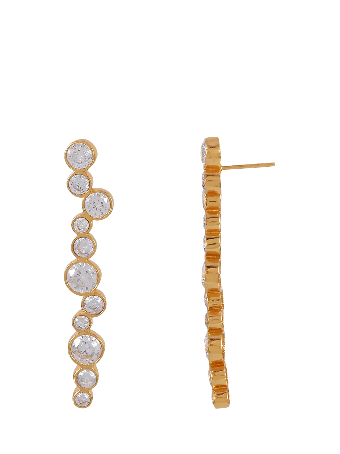 Shyla tier crystal drop earrings clear, imported from the UK