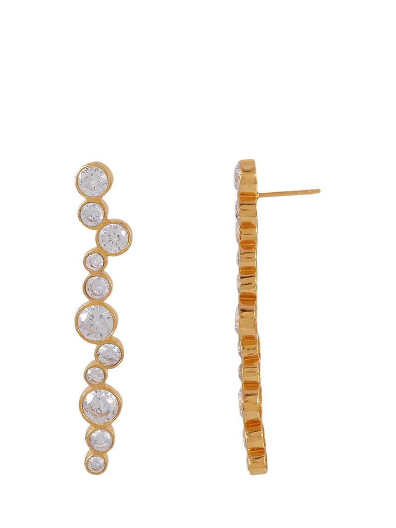 Shyla tier crystal drop earrings clear, imported from the UK