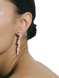 Shyla tier crystal drop earrings clear, imported from the UK