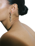 Shyla tier crystal drop earrings clear, imported from the UK