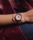 Olivia Burton women's moonphase watch pink dial stainless steel - British product