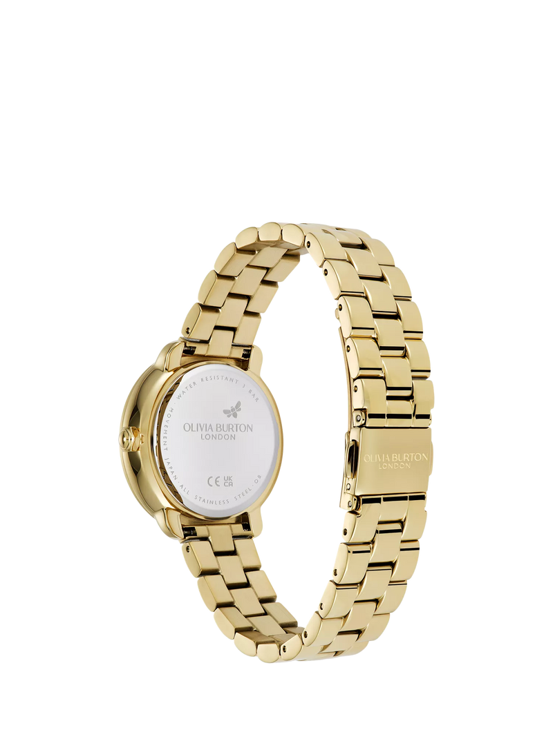 Olivia Burton women's moonphase watch pink dial stainless steel - British product