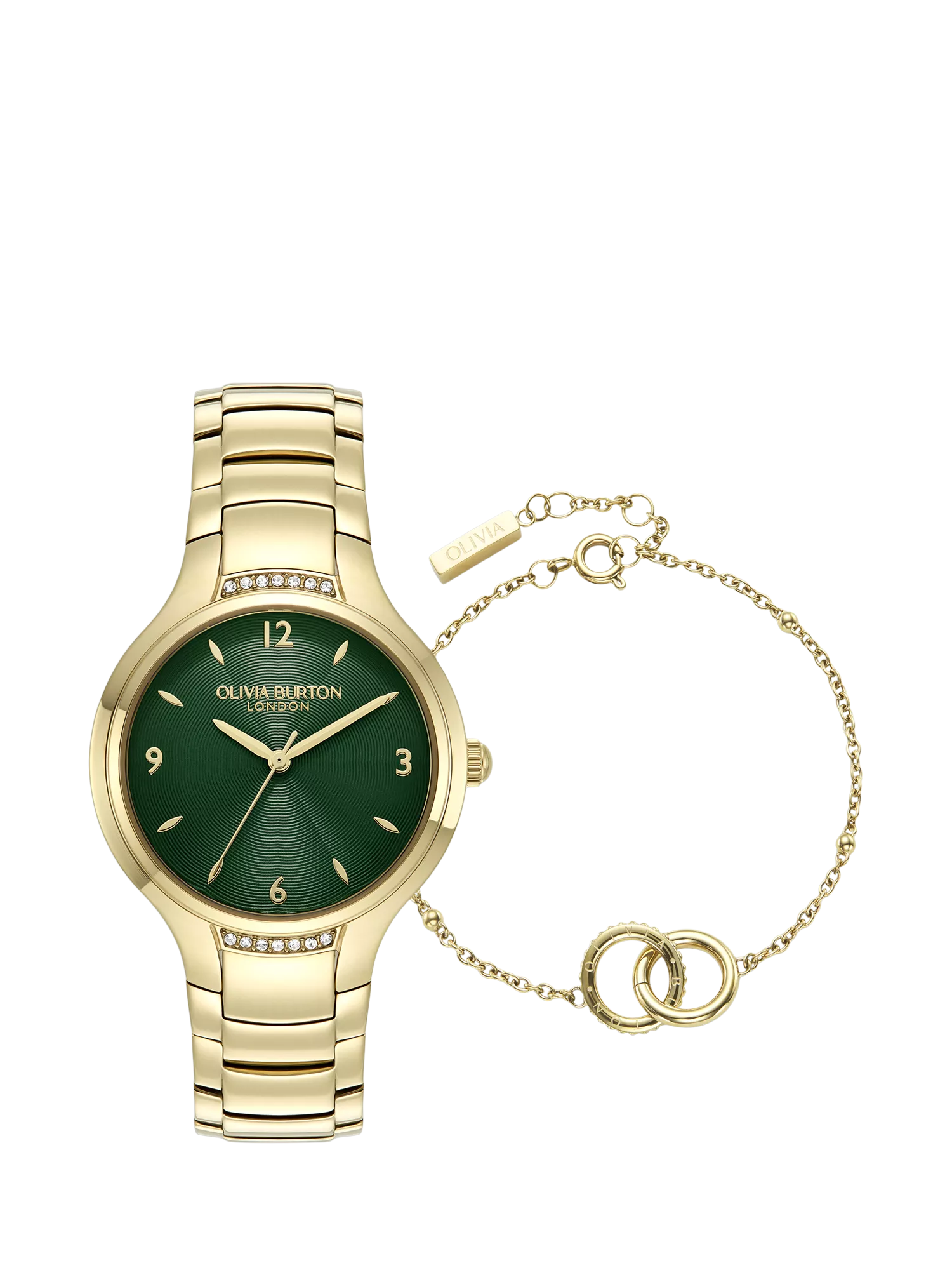 Olivia Burton watch and bracelet set gold 34mm (British brand)