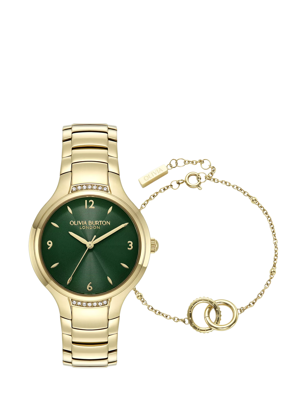 Olivia Burton watch and bracelet set gold 34mm (British brand)
