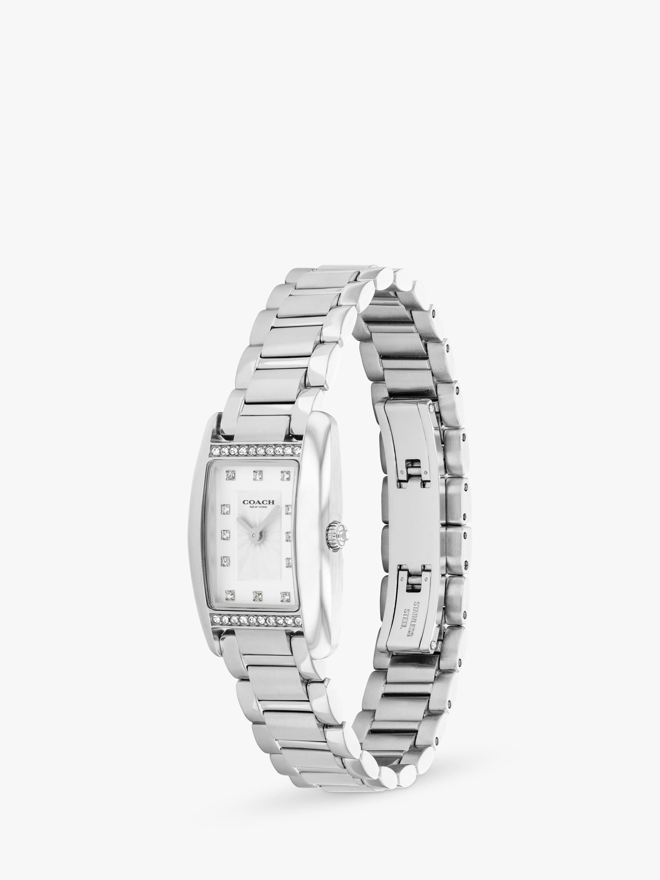 Coach women's crystal bracelet watch light gold dial, UK version