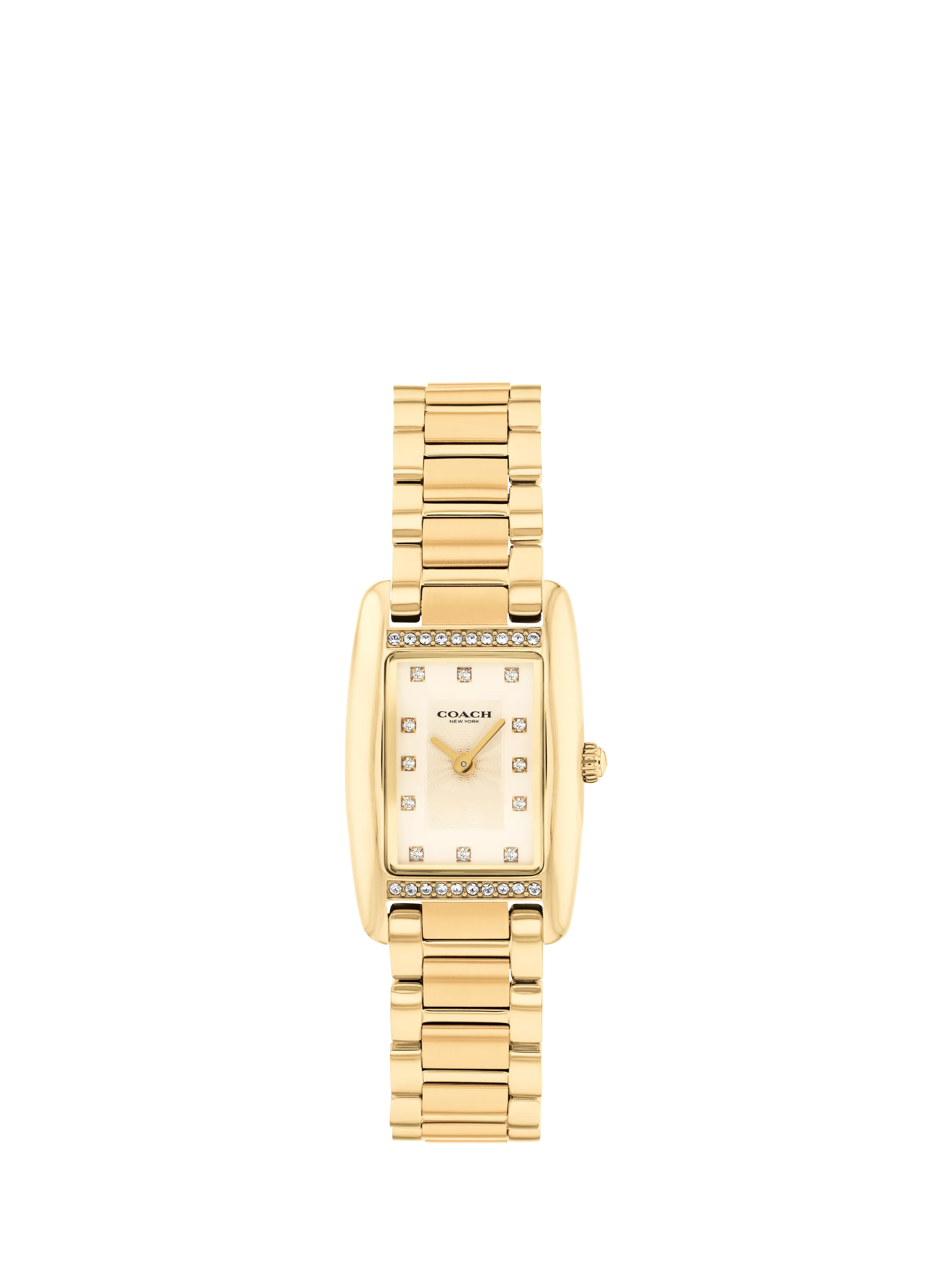 Coach women's crystal bracelet watch light gold dial, UK version