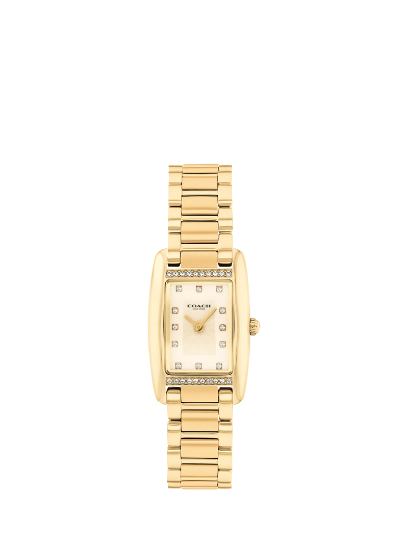 Coach women's crystal bracelet watch light gold dial, UK version
