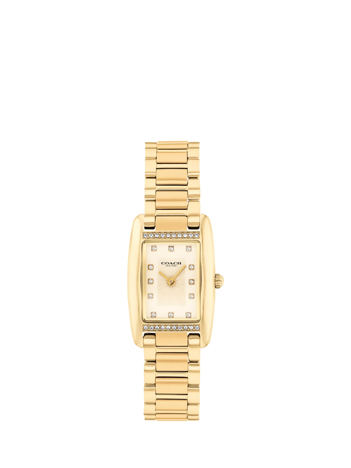 Coach women's crystal bracelet watch light gold dial, UK version