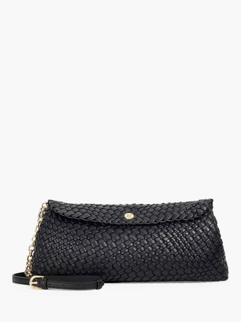 Dune London Encourage clutch bag with woven synthetic finish, imported from the UK