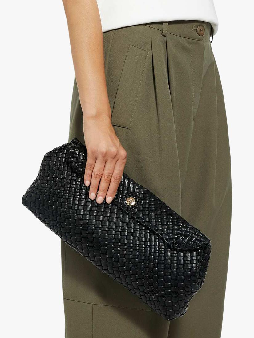 Dune London Encourage clutch bag with woven synthetic finish, imported from the UK