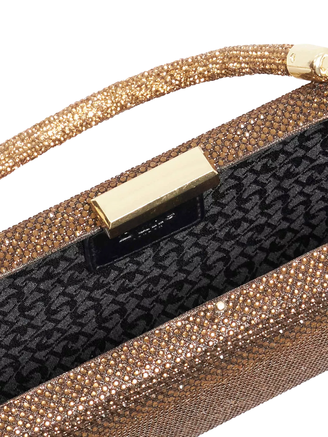 Dune London diamante handle clutch bag in bronze (British brand)