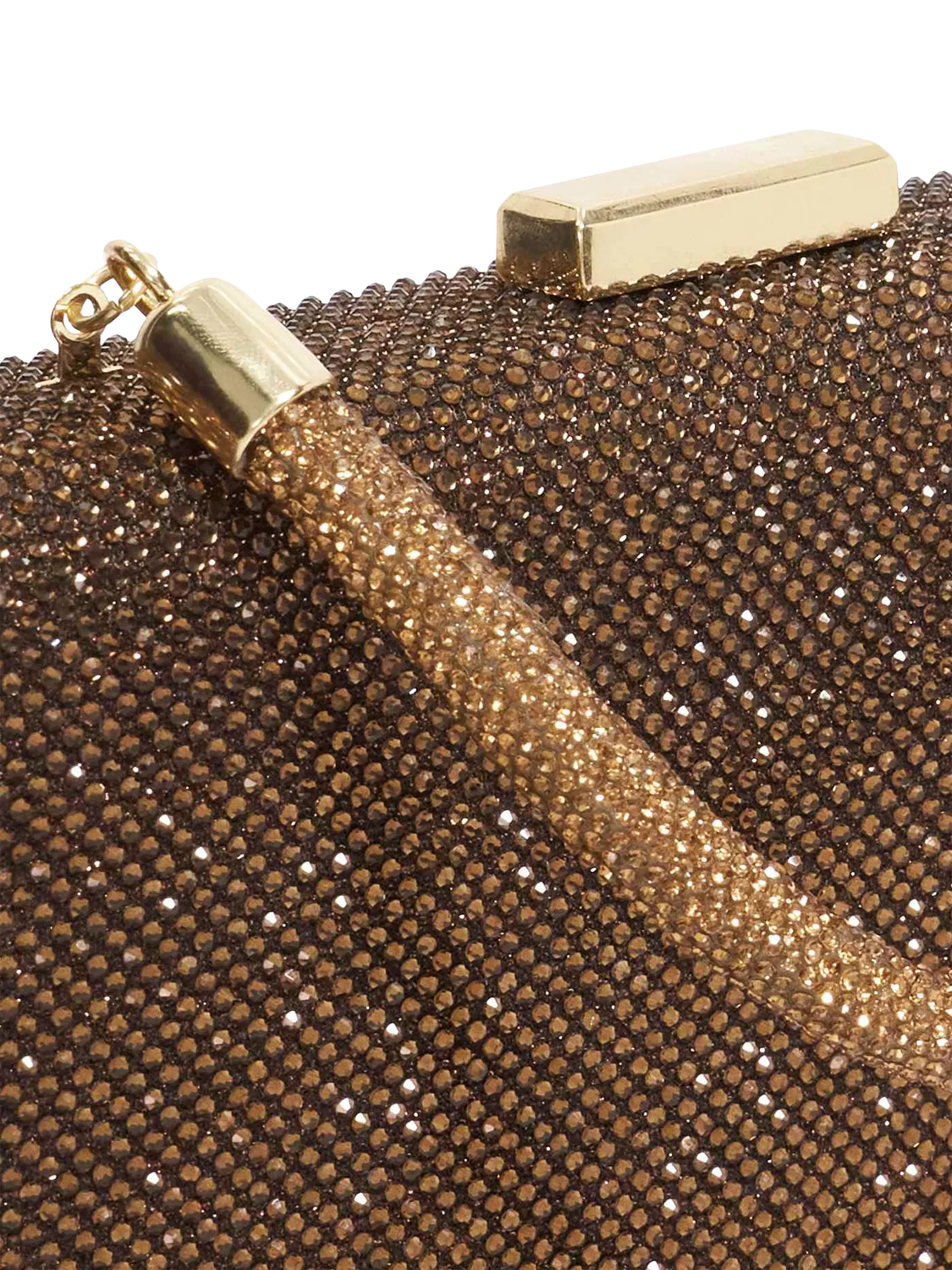 Dune London diamante handle clutch bag in bronze (British brand)