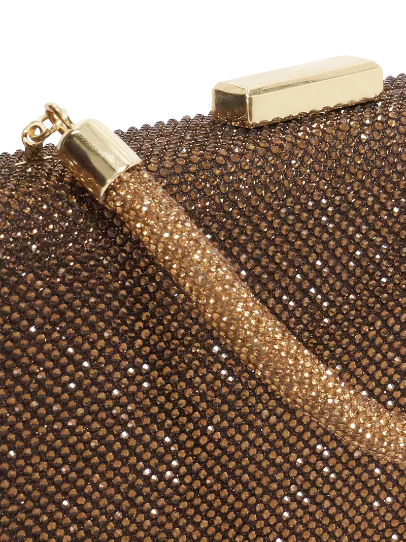 Dune London diamante handle clutch bag in bronze (British brand)