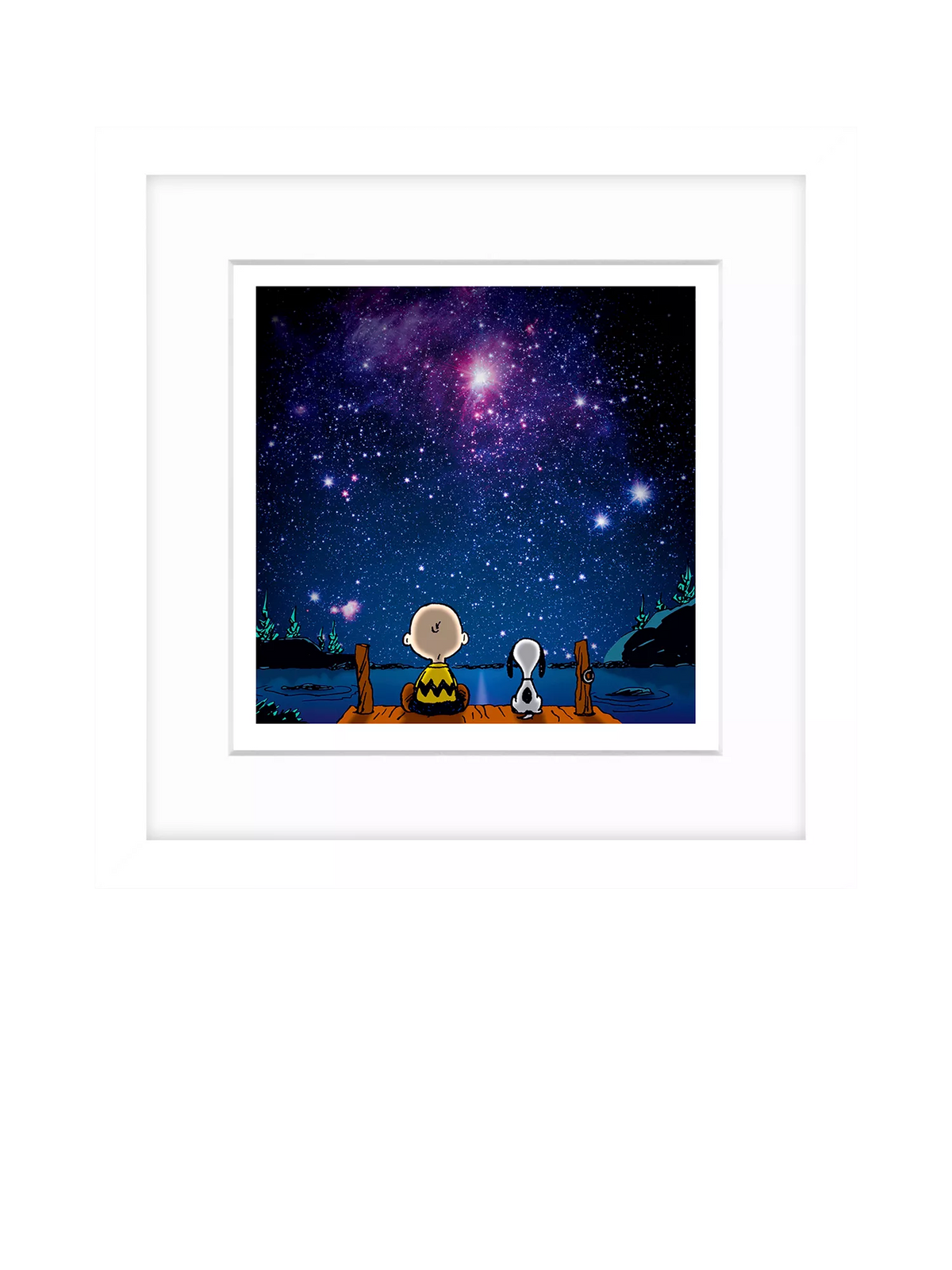 John Lewis Peanuts framed print Snoopy and Charlie stargazing 22x22cm, UK version
