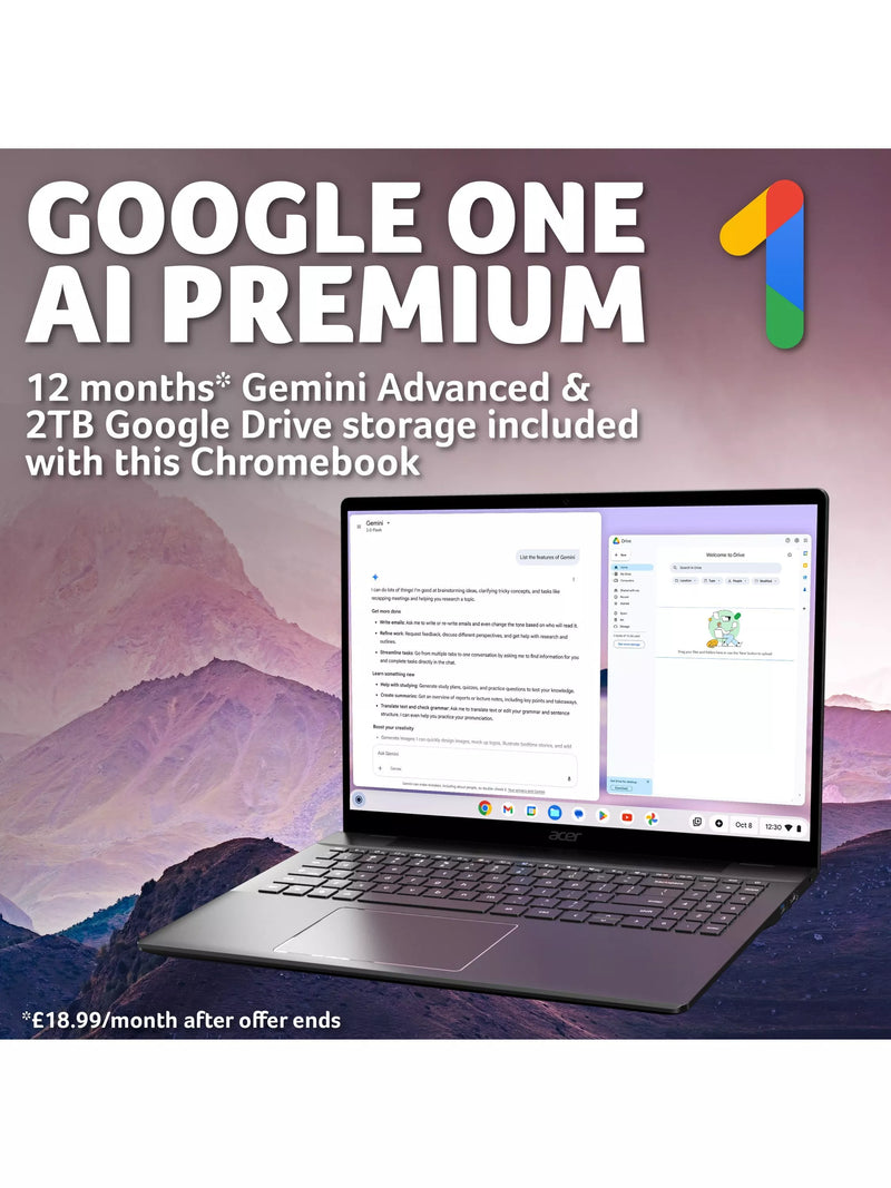 Acer Chromebook Plus 516 laptop 16 inch - British product